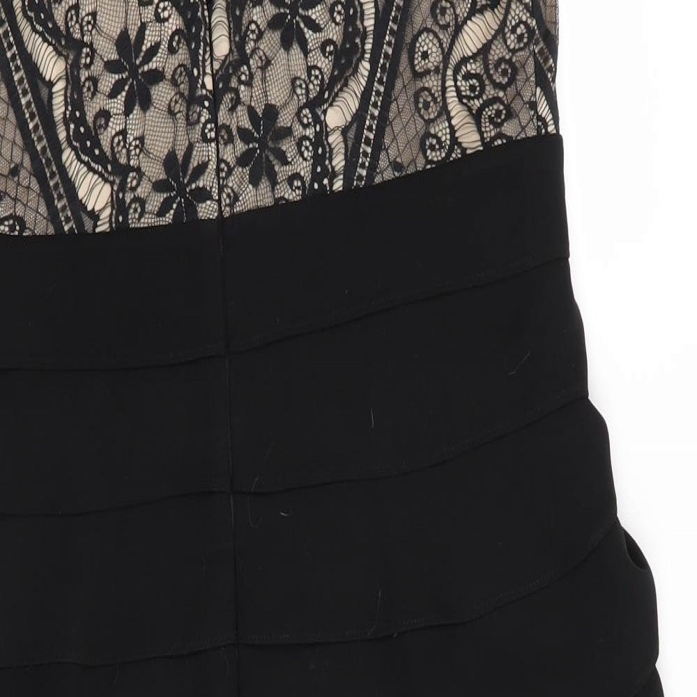 Eliza J Womens Black   Shift  Size 14  - Lace overlay and layered