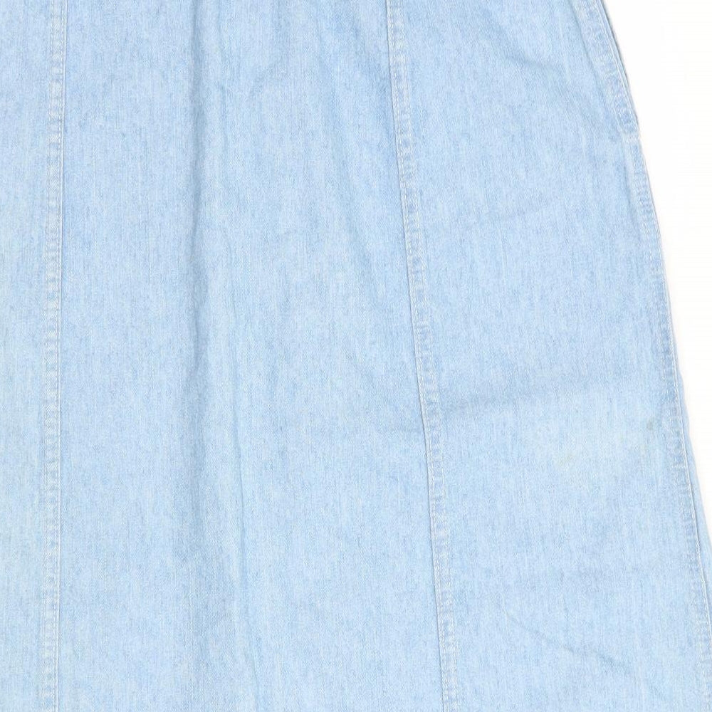 Preworn Womens Blue  Denim A-Line Skirt