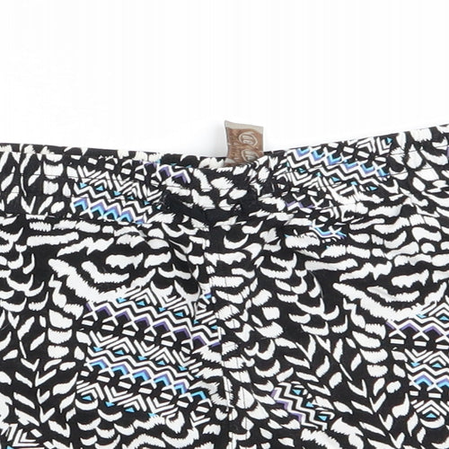 Denim Co Womens Black Animal Print  Paperbag Shorts Size 12