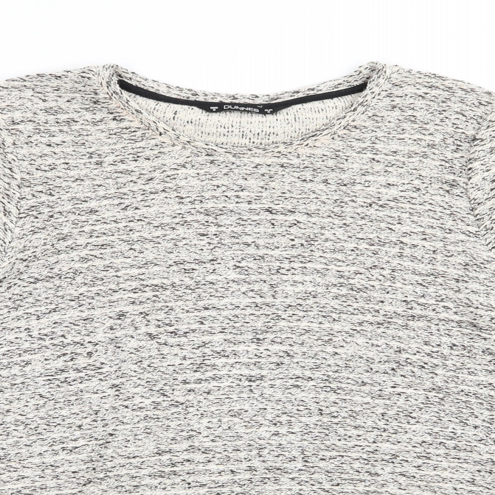 Dunnes Womens Ivory   Pullover Jumper Size S  - Subtle shimmer effect - Faux Blouse hem