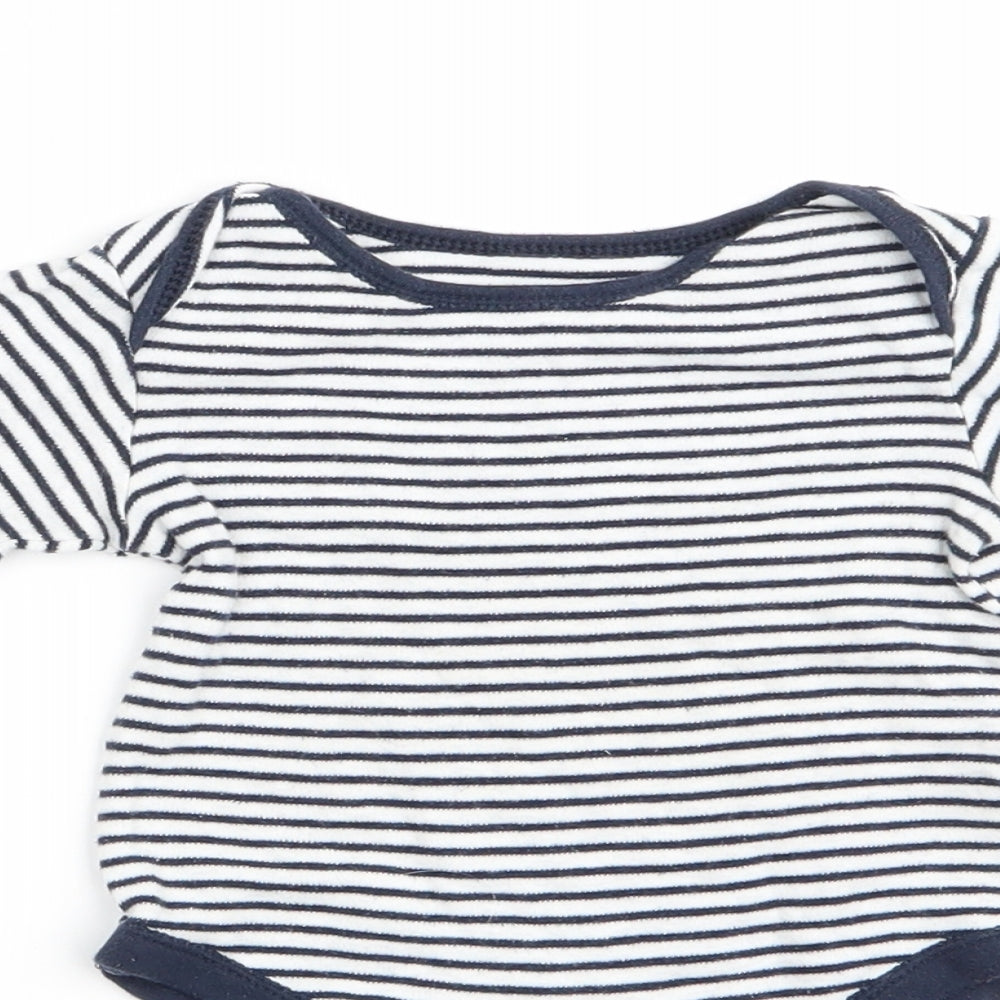Primark Baby Blue Striped  Romper One-Piece Size 9-12 Months