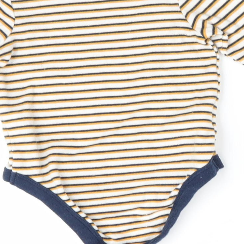 Disney Baby Boys Blue Striped  Romper One-Piece Size 9-12 Months  - Gold Striped