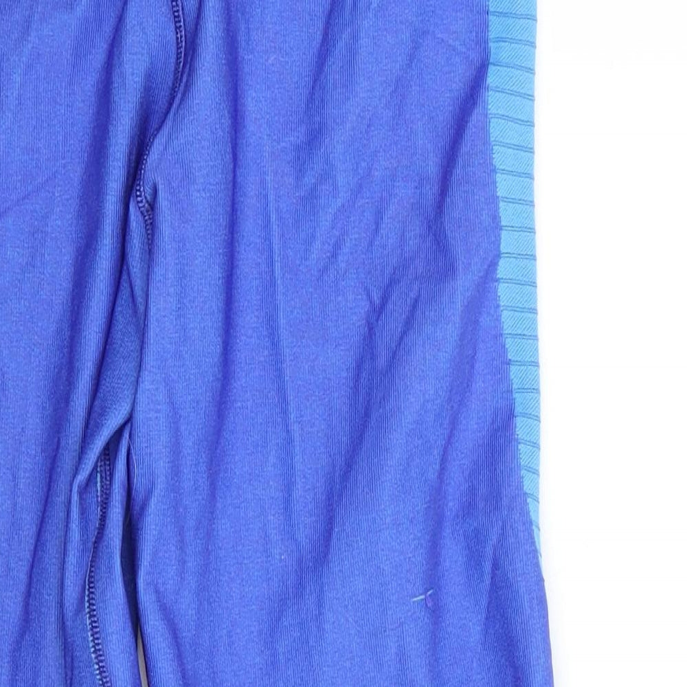 Dri-Fit Womens Blue Colourblock  Compression Leggings Size M L21 in - Cropped - Deep waist