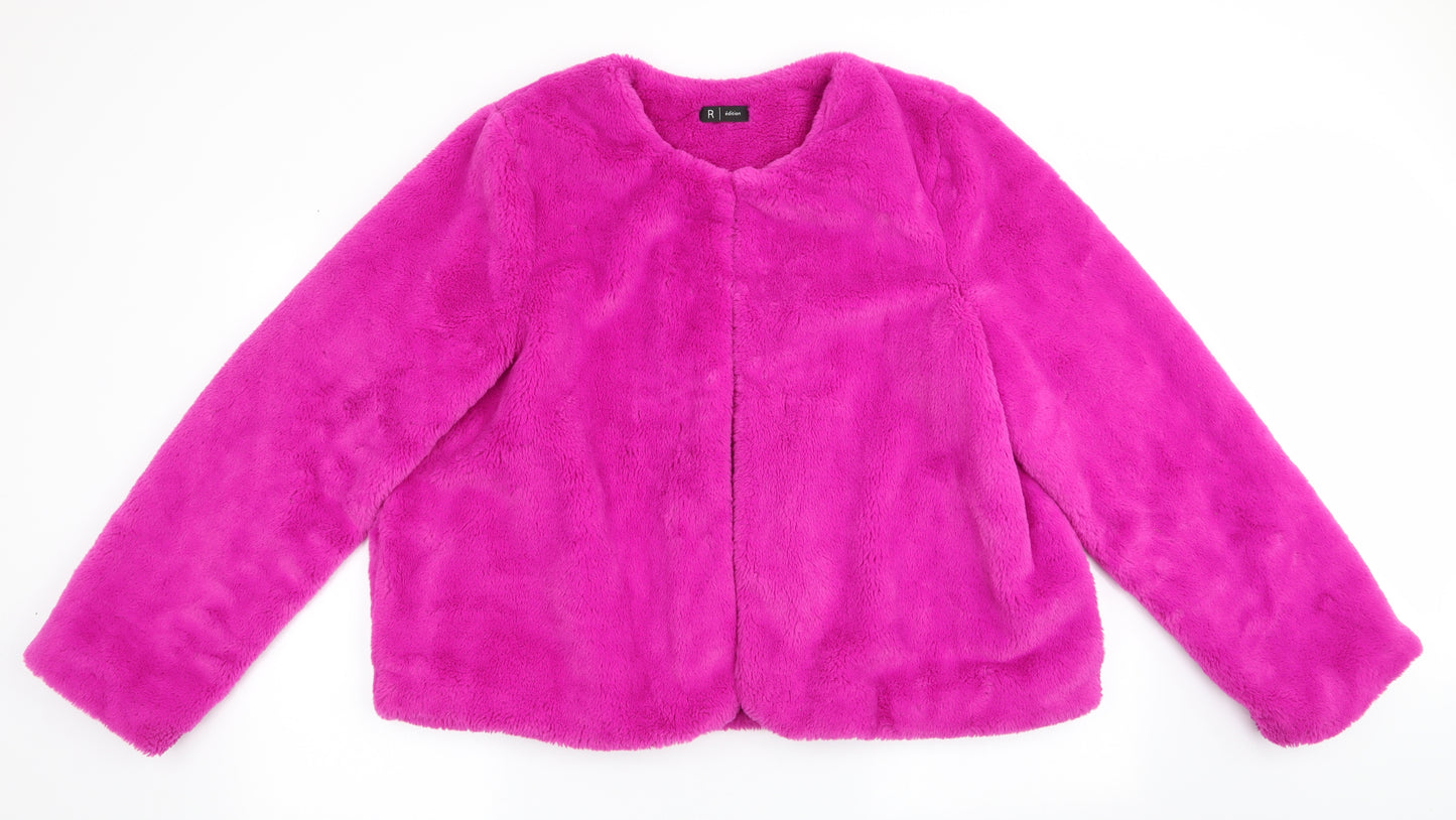 R Edition Womens Pink   Jacket Coat Size 20  - Faux Fur  Cerise