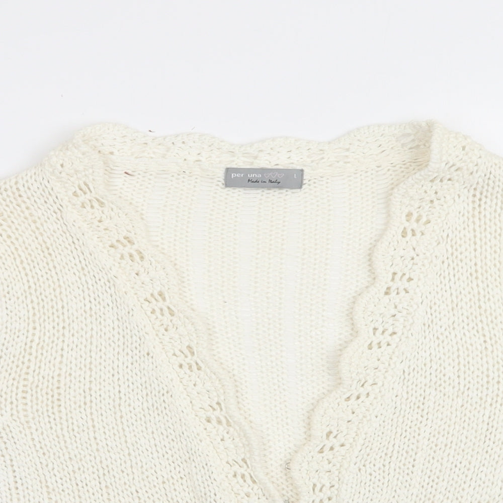 Per Una Womens Ivory   Cardigan Jumper Size L