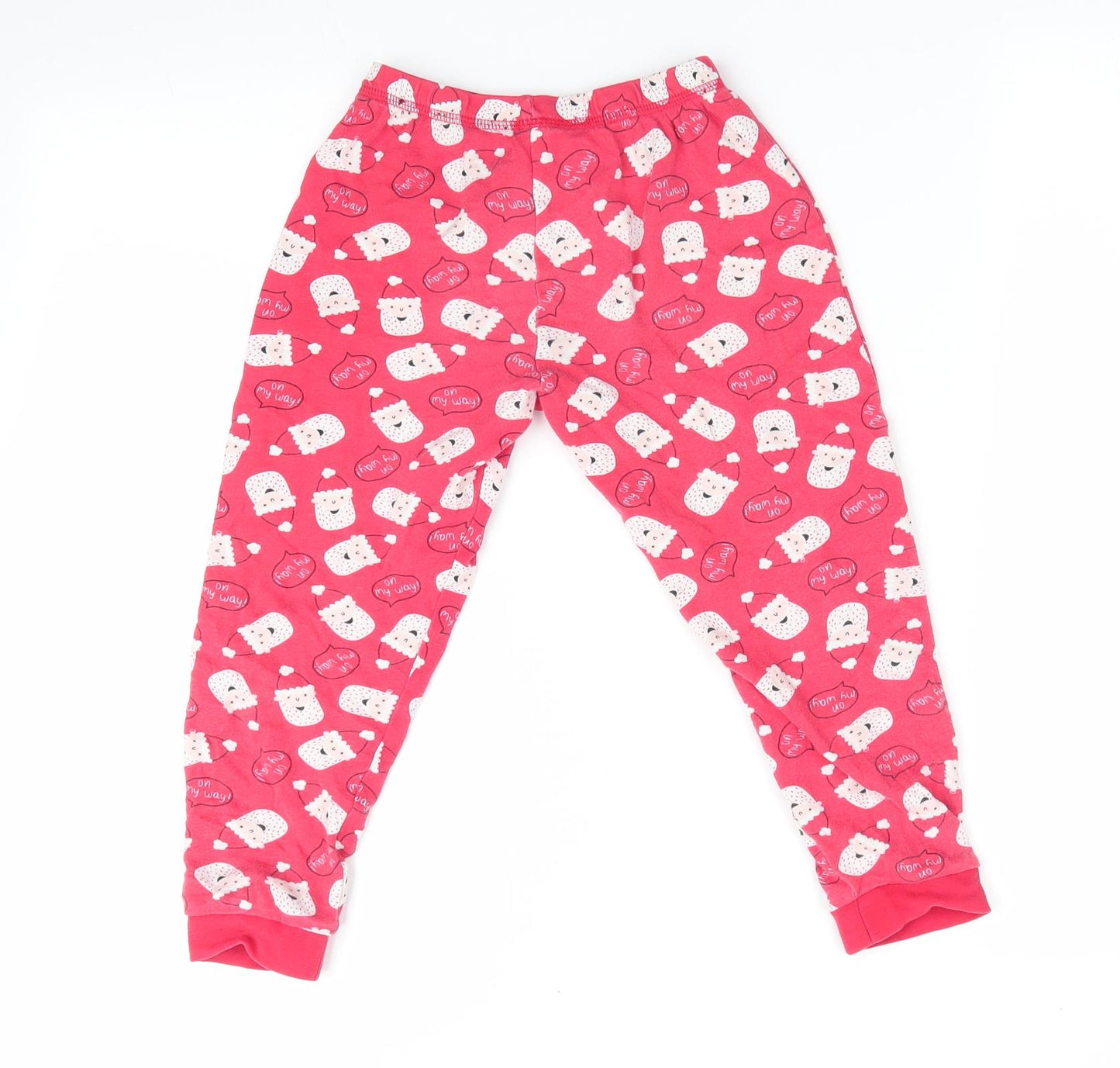 George Boys Red Geometric   Pyjama Pants Size 6-7 Years  - Santa Print