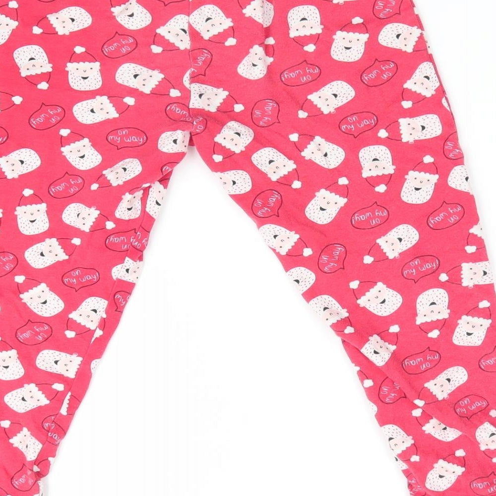 George Boys Red Geometric   Pyjama Pants Size 6-7 Years  - Santa Print