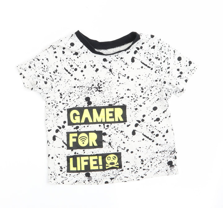 George Boys Black Animal Print Basic T-Shirt Size 6-7 Years - Gamer for Life