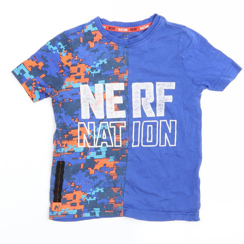Nerf Nation Boys Blue   Basic T-Shirt Size 4-5 Years