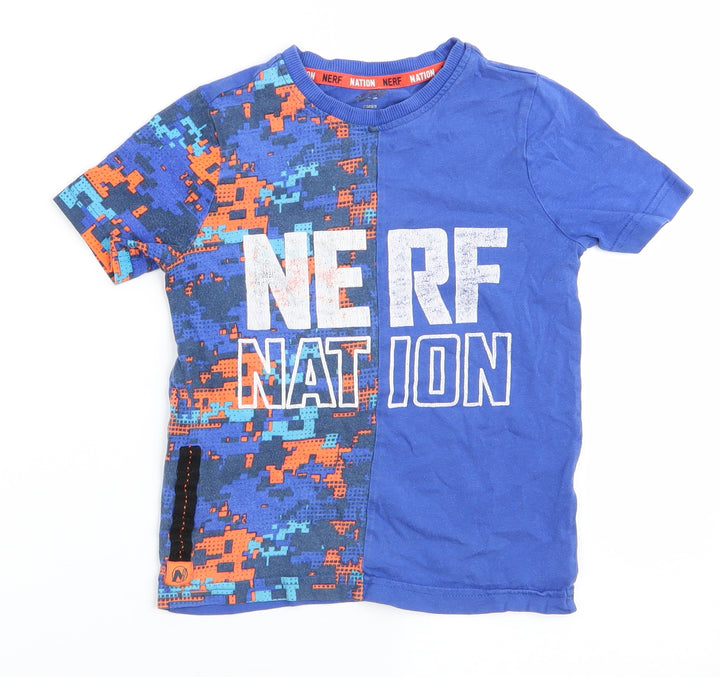 Nerf Nation Boys Blue   Basic T-Shirt Size 4-5 Years