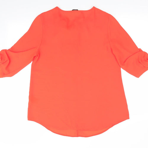Florence and Fred Womens Orange   Tunic Blouse Size 12  - Tie front fastening