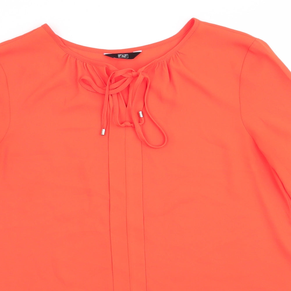 Florence and Fred Womens Orange   Tunic Blouse Size 12  - Tie front fastening