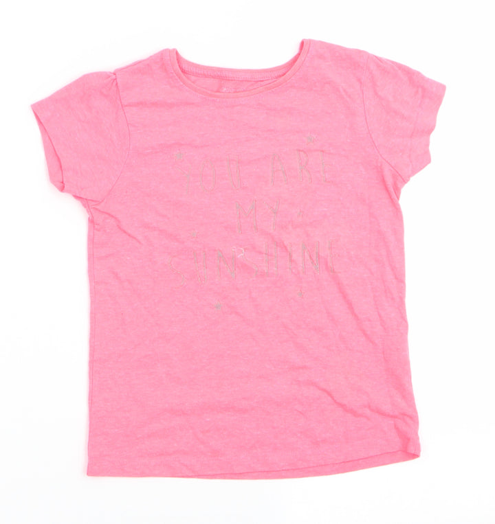 Young Dimension Girls Orange   Basic T-Shirt Size 6-7 Years  - You are my sunshine