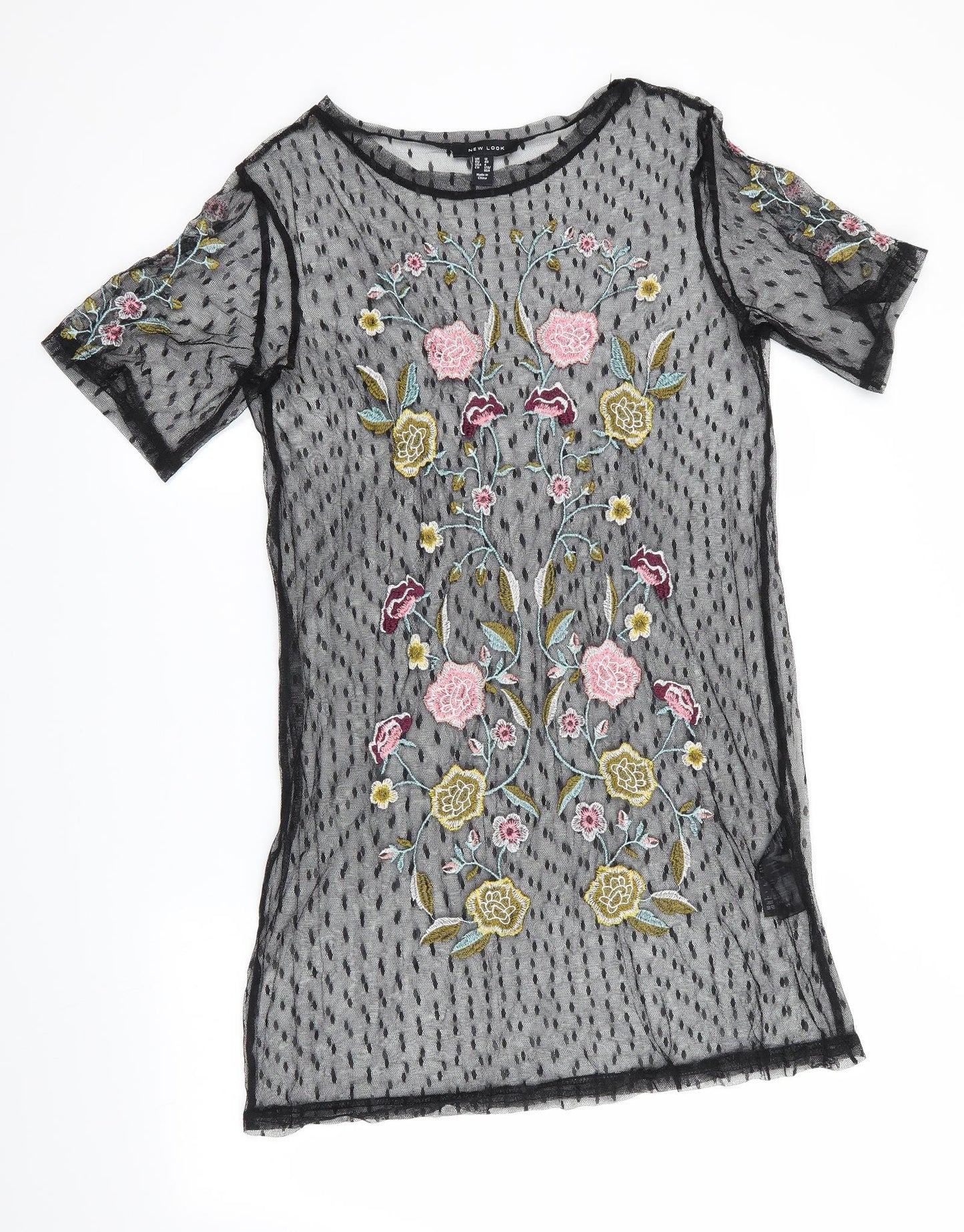 New Look Womens Black Floral  A-Line  Size 12  - Unlined