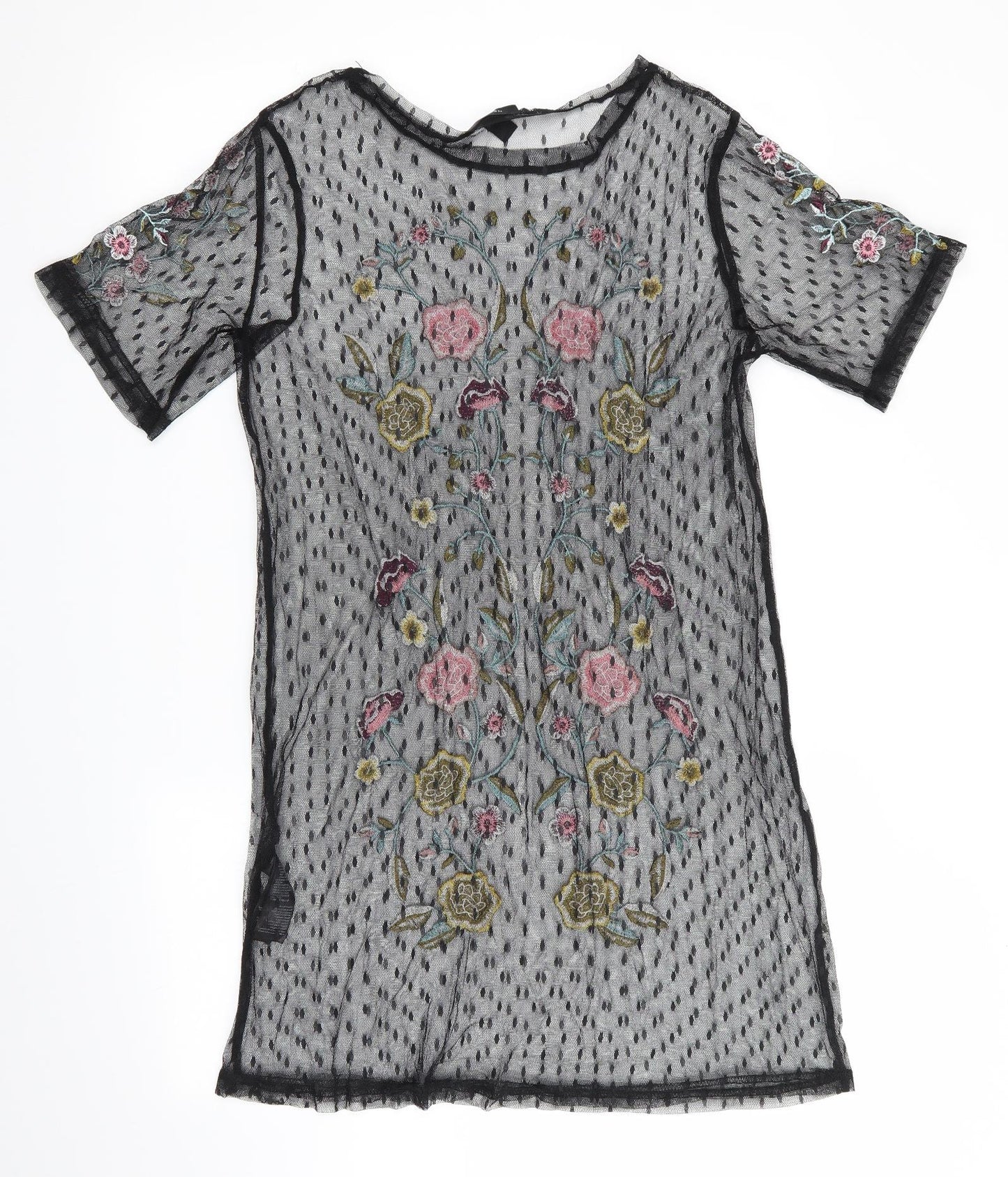 New Look Womens Black Floral  A-Line  Size 12  - Unlined