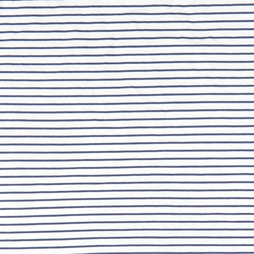 Miss Selfridge Womens Blue Striped  Tunic T-Shirt Size 10  - Flower Cut Out detail to front