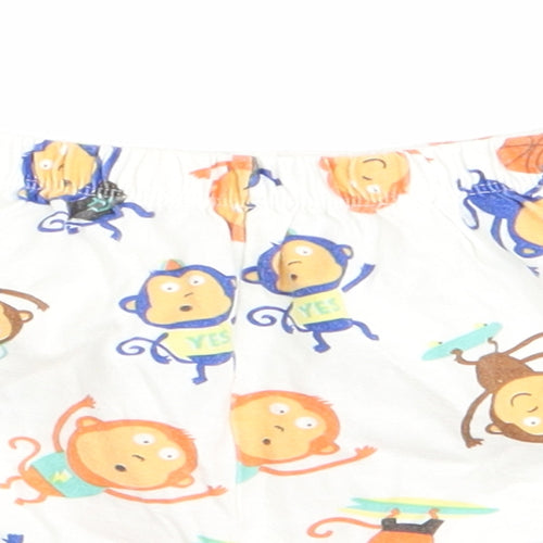 Primark Boys Ivory Animal Print   Sleep Shorts Size 3-4 Years  - Monkey Print