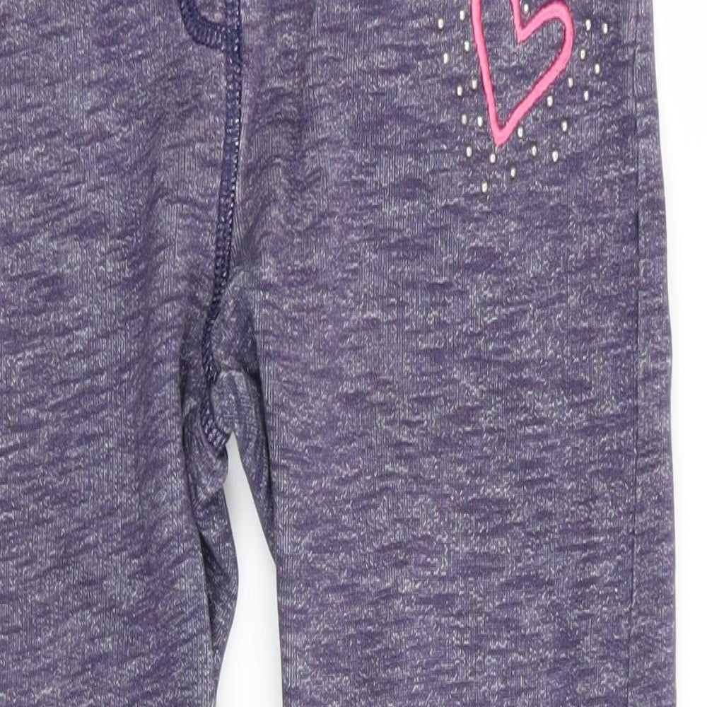 Florence and Fred Girls Purple   Jogger Trousers Size 8-9 Years - Heart Logo