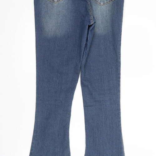 PRETTYLITTLETHING Womens Blue   Bootcut Jeans Size 14 L33 in