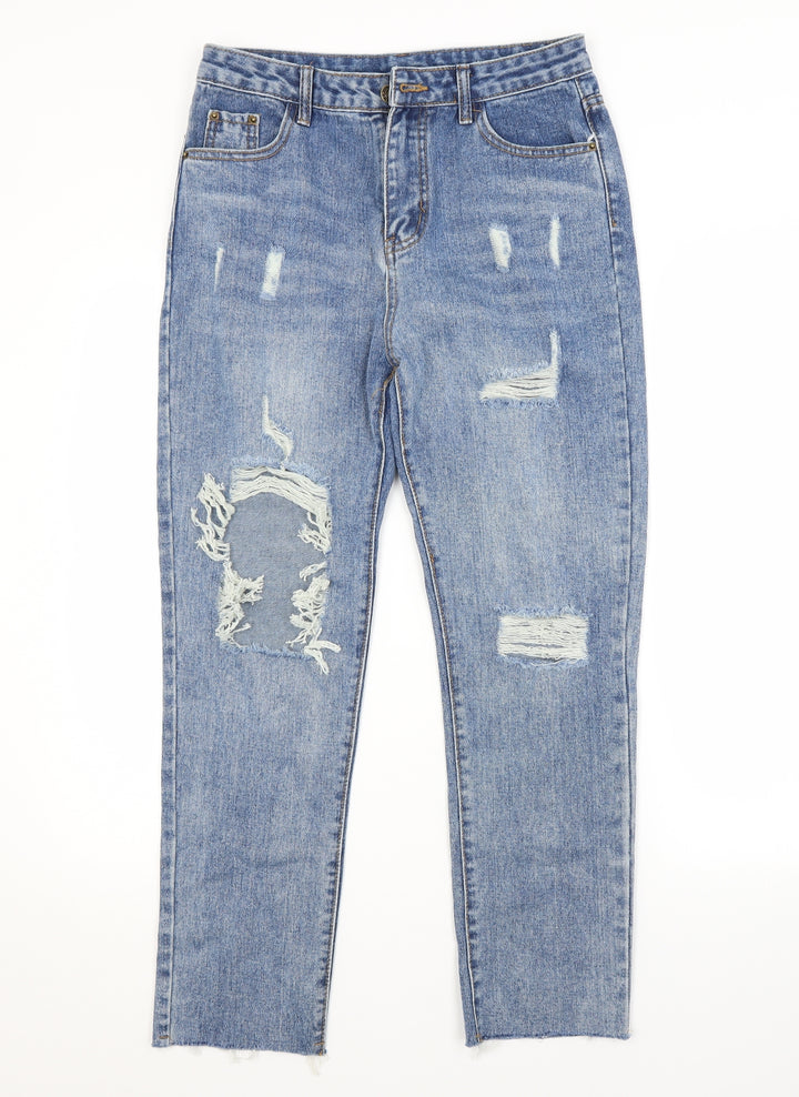 Preworn Womens Blue Straight Jeans Size L L26 in