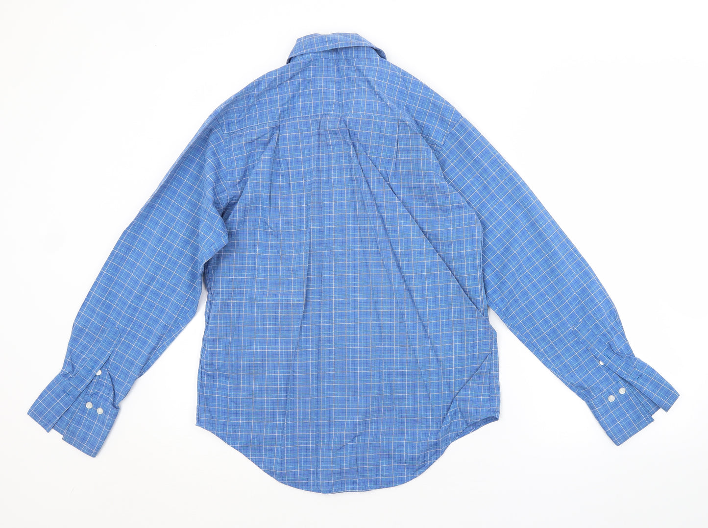 M&S Womens Blue Check  Basic Button-Up Size 8
