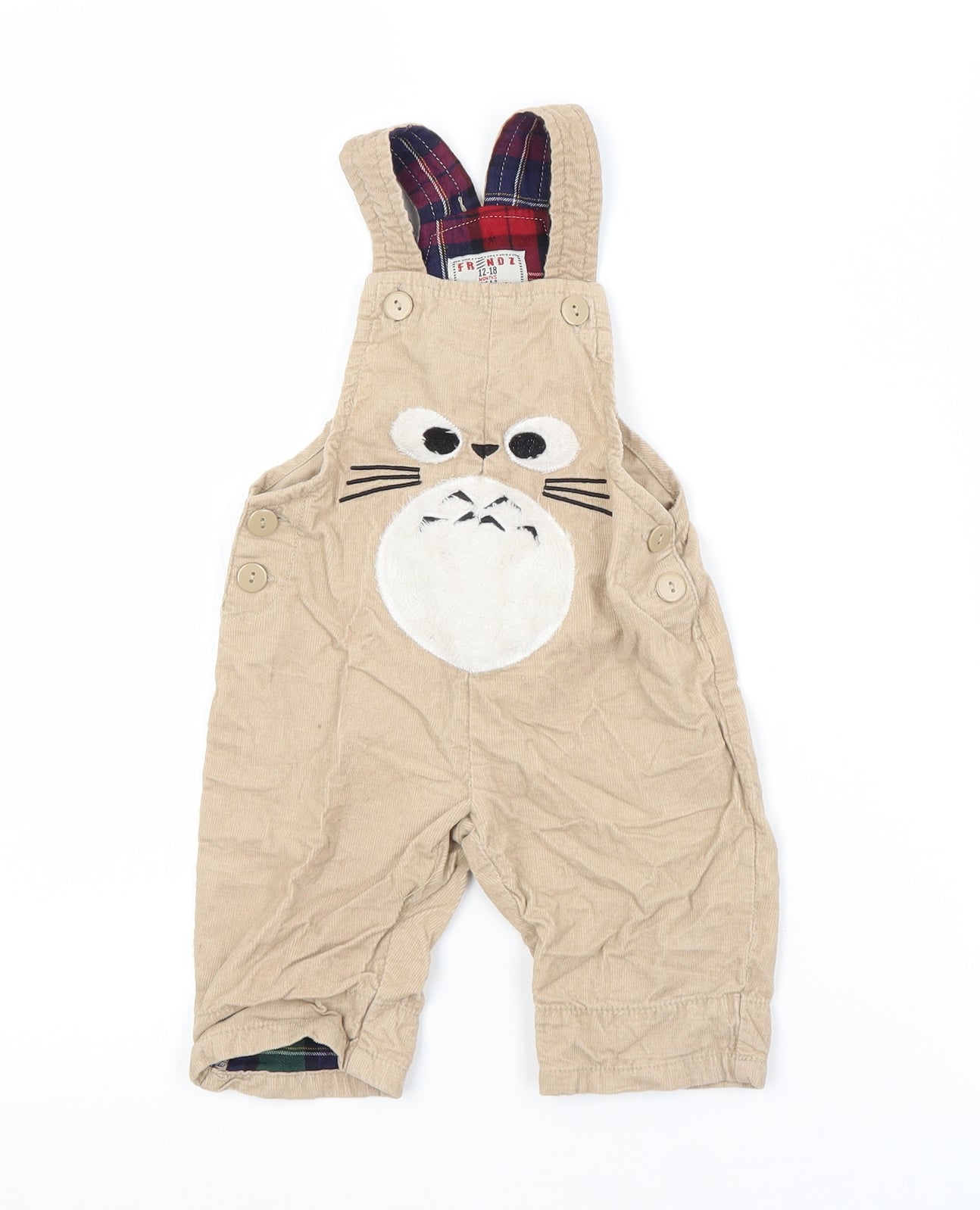 Preworn Baby Beige   Dungaree One-Piece Size 12-18 Months