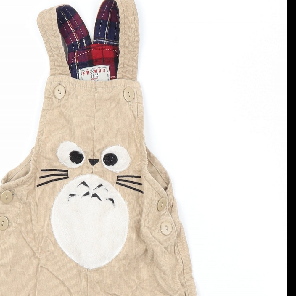 Preworn Baby Beige   Dungaree One-Piece Size 12-18 Months