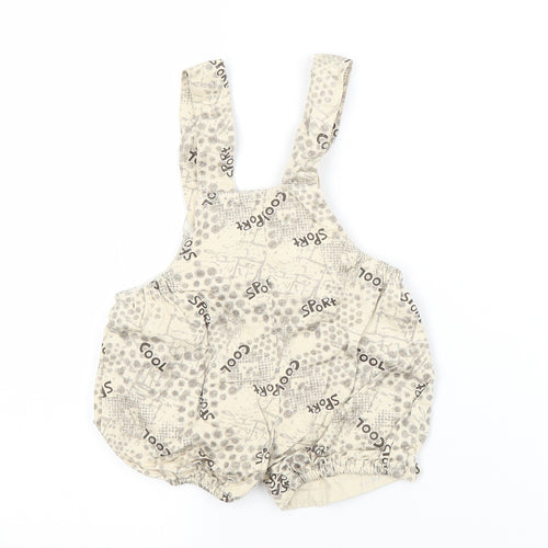 Preworn Baby Beige Spotted  Dungaree One-Piece