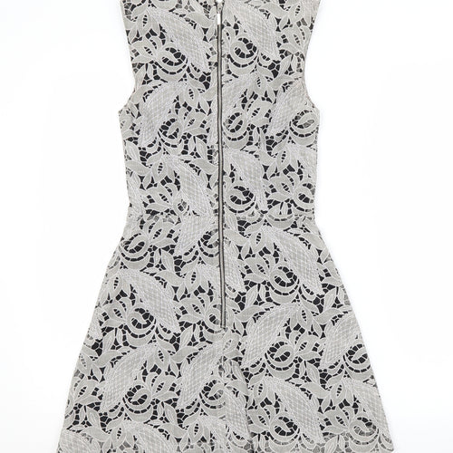 H&M Womens Grey Floral  A-Line  Size 6