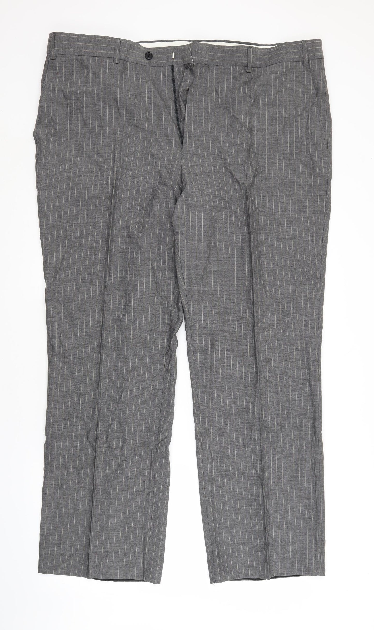 BHS Mens Grey Striped  Trousers  Size 44 in L31 in