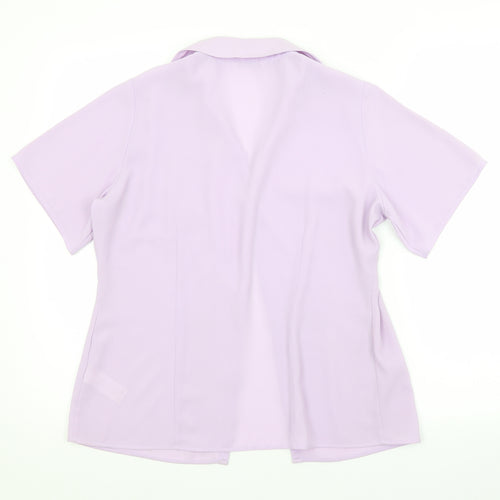 M&S Womens Purple Floral  Basic Button-Up Size 10