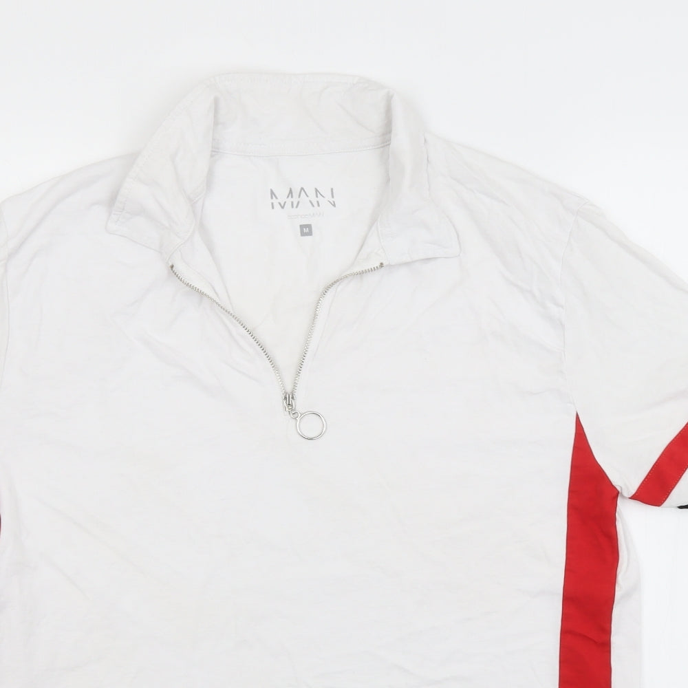 Boohoo Mens White    Polo Size M