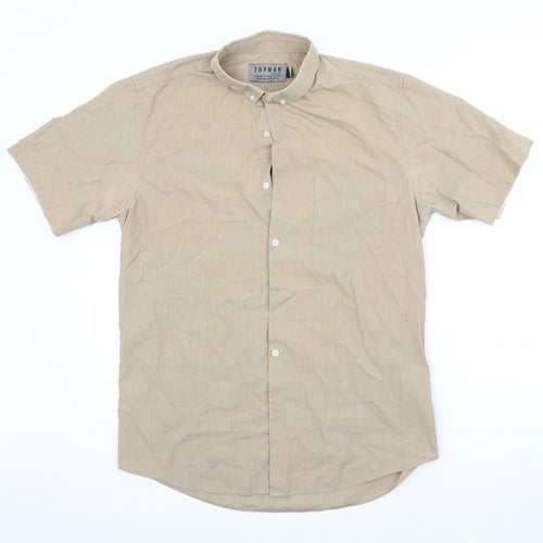 Topman Mens Brown    Button-Up Size M