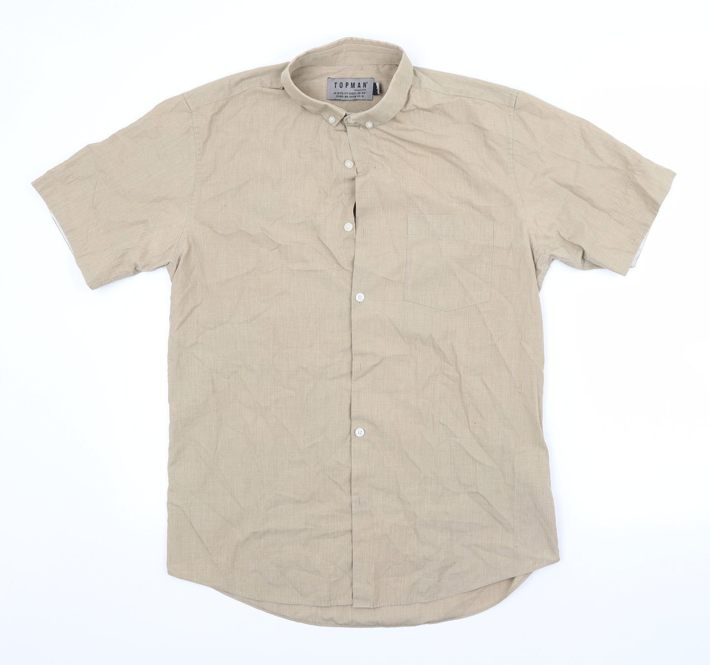 Topman Mens Brown    Button-Up Size M