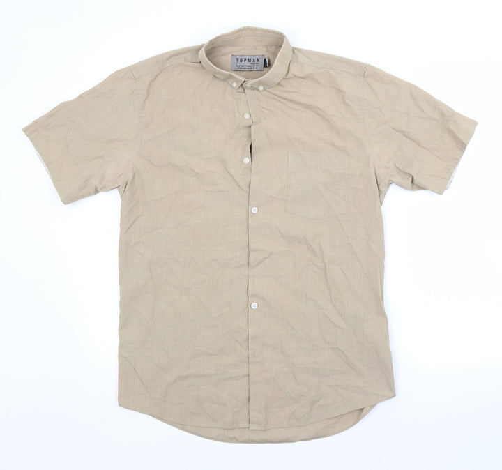 Topman Mens Brown    Button-Up Size M
