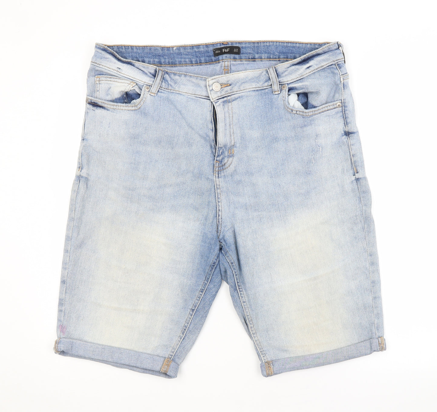 F&F Womens Blue   Cut-Off Shorts Size 18