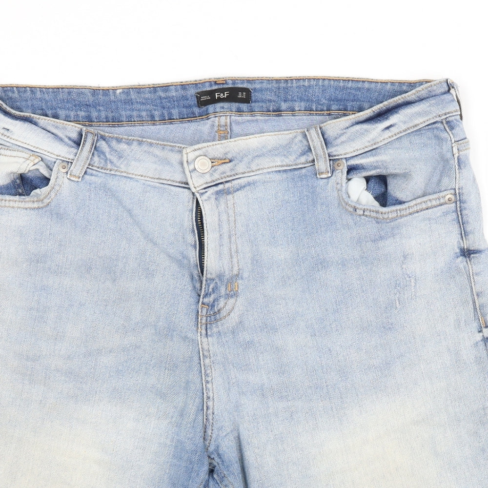 F&F Womens Blue   Cut-Off Shorts Size 18