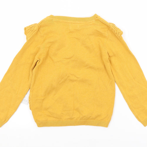 F&F Girls Yellow   Pullover Jumper Size 4-5 Years