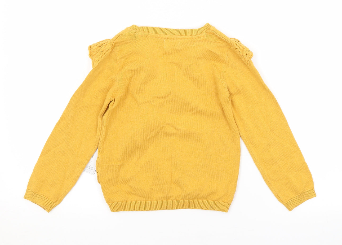 F&F Girls Yellow   Pullover Jumper Size 4-5 Years