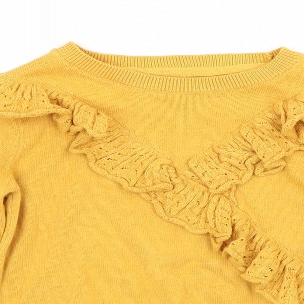 F&F Girls Yellow   Pullover Jumper Size 4-5 Years