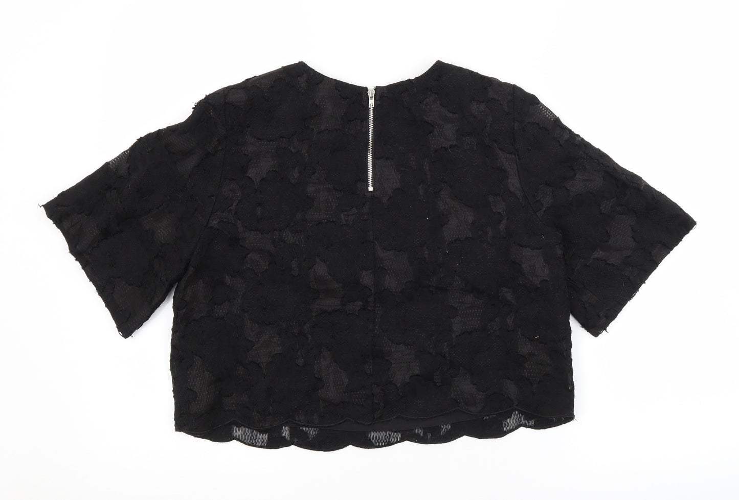 FOREVER 21 Womens Black Floral  Basic Blouse Size M
