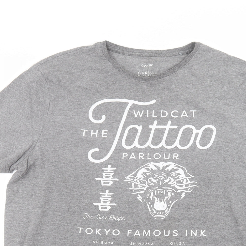 George Mens Grey    T-Shirt Size L