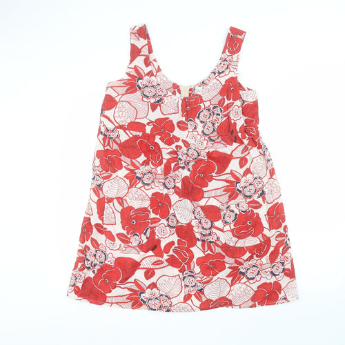 New Look Womens White Floral  A-Line  Size 12
