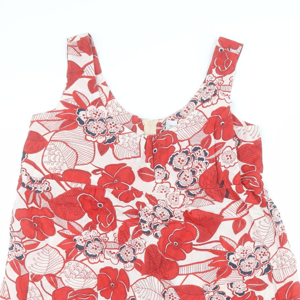 New Look Womens White Floral  A-Line  Size 12
