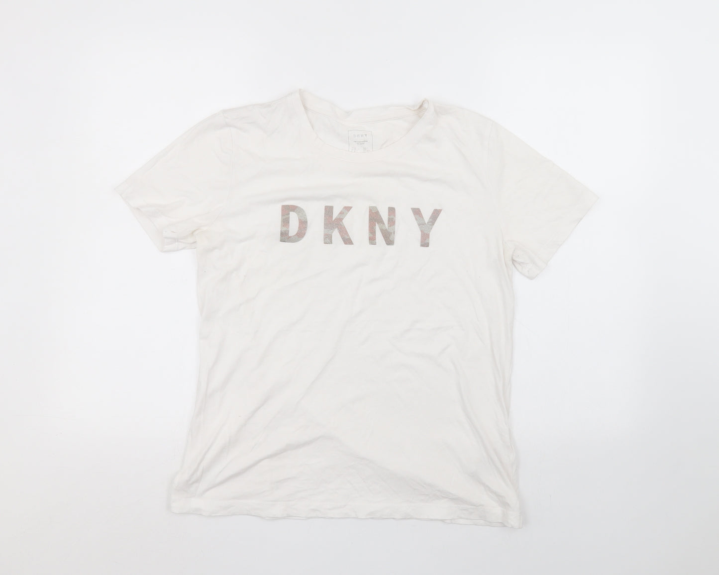 DKNY Womens White   Basic T-Shirt Size M