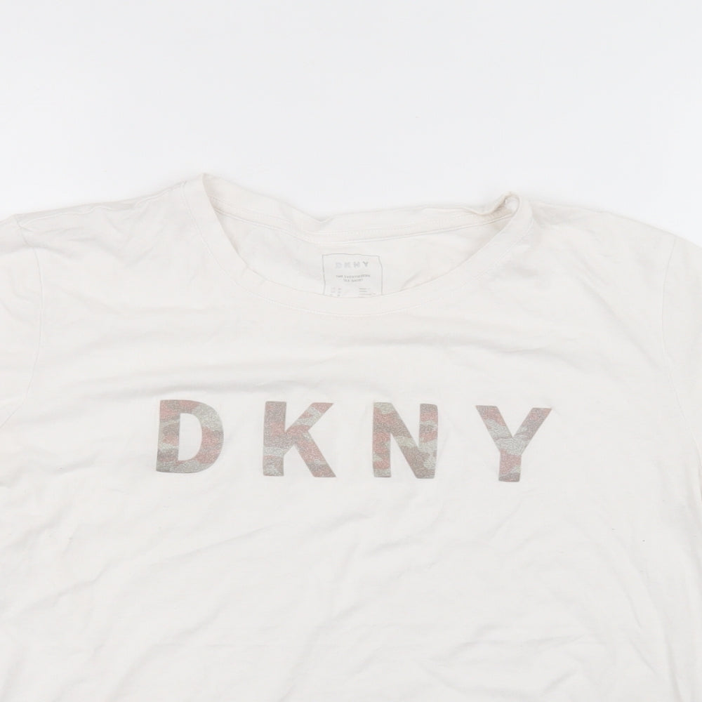 DKNY Womens White   Basic T-Shirt Size M
