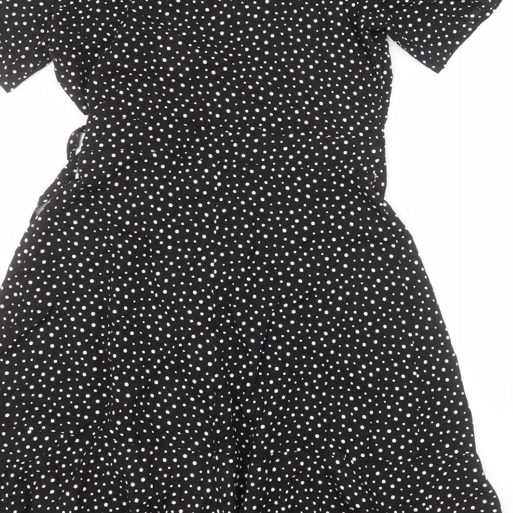 NEXT Womens Black Polka Dot  A-Line  Size 10