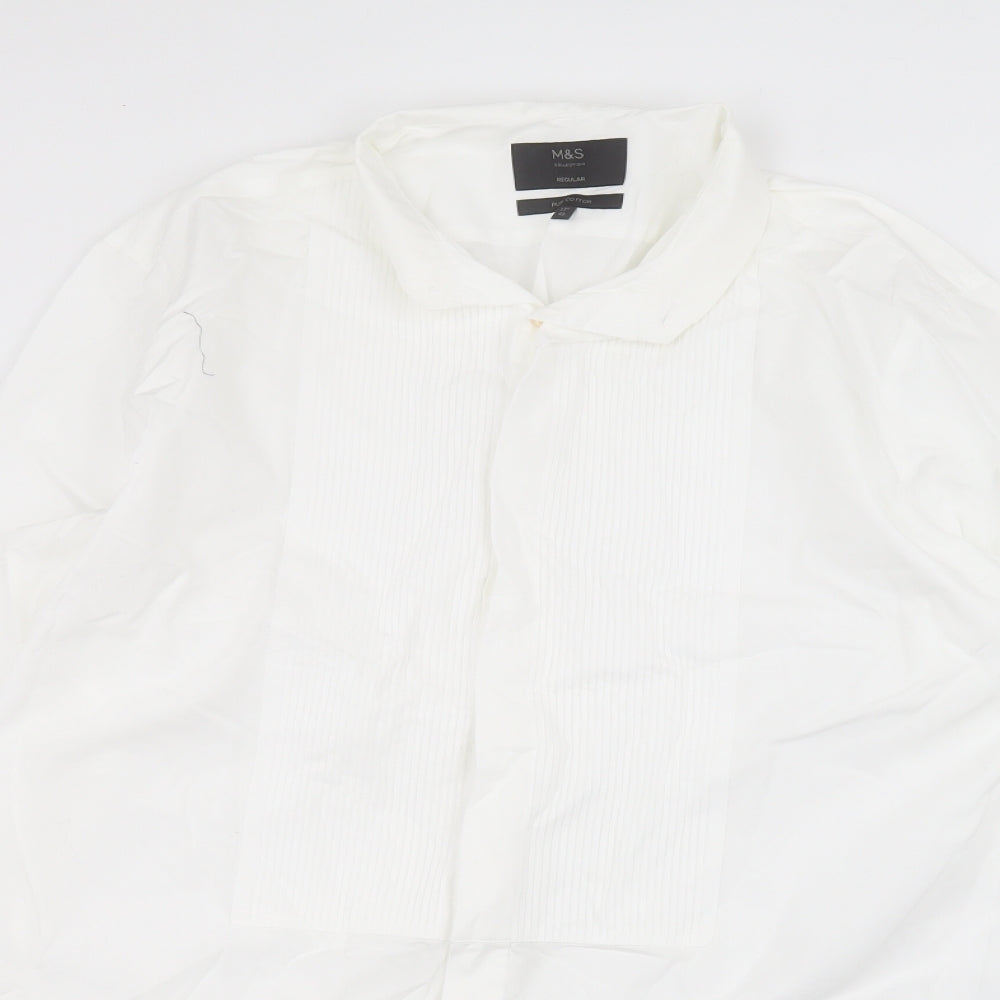 Marks and Spencer Mens White    Dress Shirt Size 17