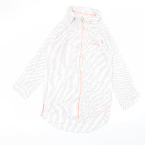 Primark Womens White Striped  Basic Button-Up Size S  - Love to lounge