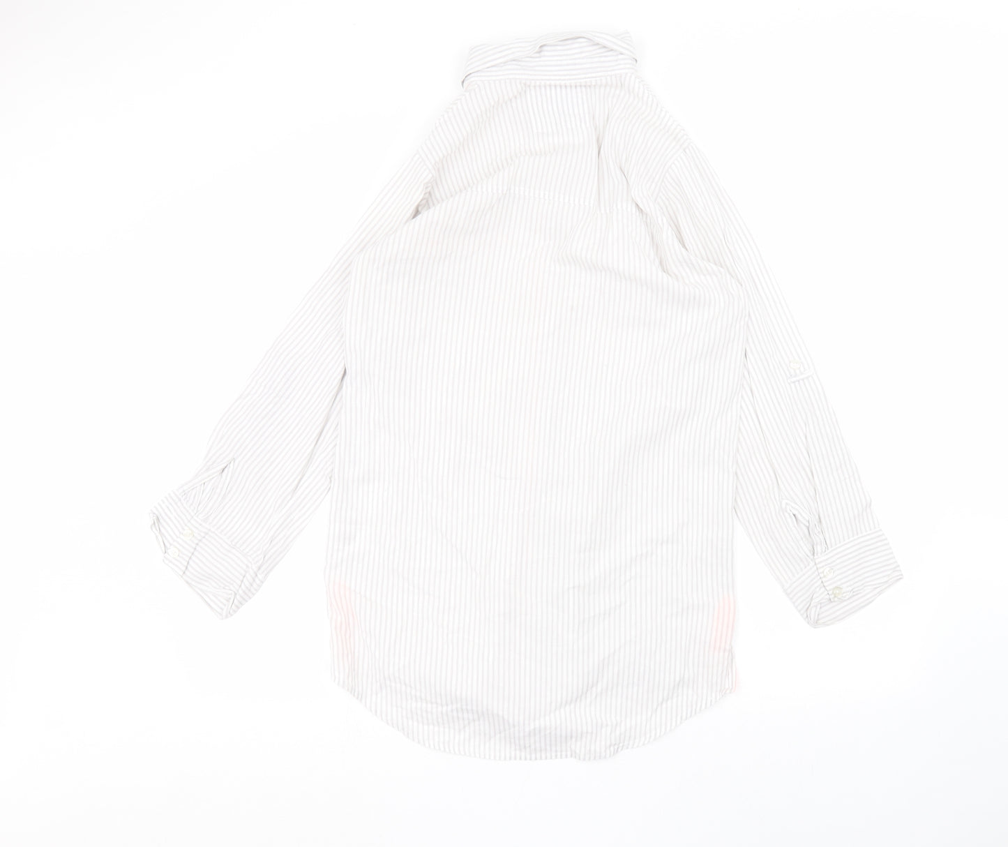 Primark Womens White Striped  Basic Button-Up Size S  - Love to lounge